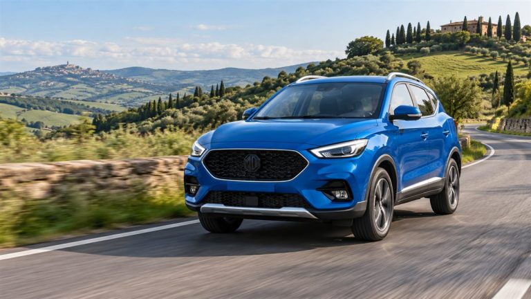 MG ZS 1.5 GPL blu su strada italiana durante una prova dei consumi